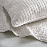 Luna Washed Linen Bedspread Set, Light Gray