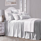 Luna Washed Linen Bedspread Set, Light Gray