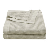 Stonewashed Cotton Waffle Weave Coverlet