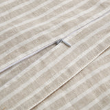 100% European Flax Linen Railroad Stripe Duvet Cover Set