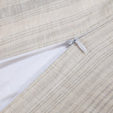 100% European Flax Linen Variegated Stripe Duvet Cover Set, Natural