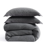Stonewashed Cotton Waffle Weave Duvet Cover Set, Slate