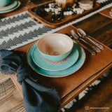 Patina Turquoise 16PC Ceramic Dinnerware Set