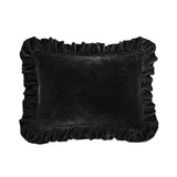 Stella Faux Silk Velvet Ruffled Oblong Pillow