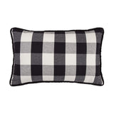 Blackberry Black & White Buffalo Check Lumbar Pillow, 16x26