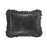 Stella Faux Silk Velvet Ruffled Oblong Pillow