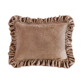 Stella Faux Silk Velvet Ruffled Oblong Pillow