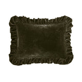 Stella Faux Silk Velvet Ruffled Oblong Pillow