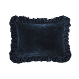 Stella Faux Silk Velvet Ruffled Oblong Pillow