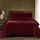 Stella Faux Silk Velvet Pintuck Quilt
