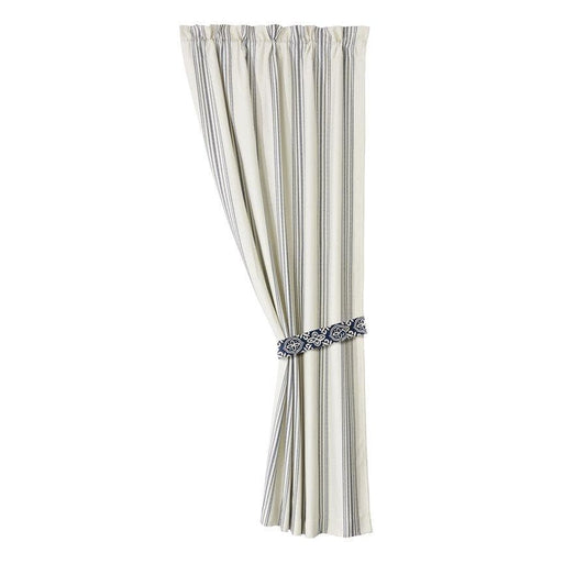 St. Clair White & Navy Striped Curtain (PAIR)