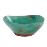 Patina Turquoise Ceramic Serving Bowls, Set of 4