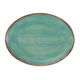 Patina Turquoise Ceramic Serving Platters, Set of 4