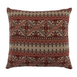 Fair Isle Knit Euro Sham - Red, Tan & Chocolate