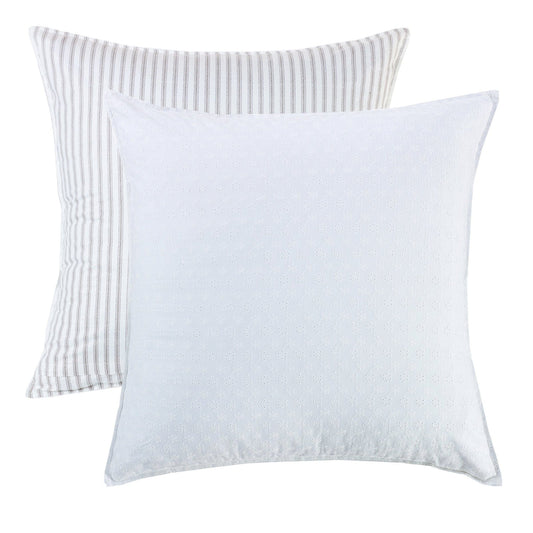 Salado Reversible Striped Eyelet Euro Sham