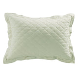 Linen Cotton Diamond Quilted Pillow Sham, Seafoam