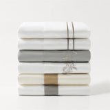 Embroidered Stripe 350TC Cotton Sateen Sheet Set, King, Gray