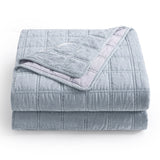 Stella Faux Silk Velvet Double Box Stitch Quilt Set