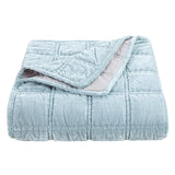 Stella Faux Silk Velvet Double Box Stitch Throw