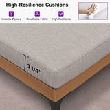 PURPLE LEAF Sicilia Classical Modular Outdoor Sectional with Oatmeal Greige Cushions Flexible Layout for Commercial Spaces