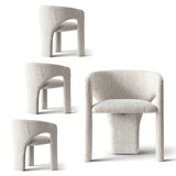 Khloe Modern Chenille Dining Chair with Arms (Set of 4)