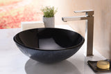 Arc Series 17 in. Bathroom Vessel Sink with Scratch-Tough and Stain-Resistant Non-Porous Surface in Blue Glass