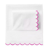 Allena 400TC Cotton Scallop Embroidery Sateen Microcheck Sheet Set