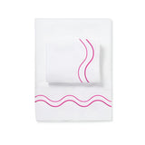 Double Wavy Embroidered Cotton Sheet Set