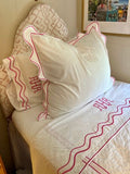 Classic Border Diamond Knitted Cotton Coverlet