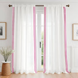 400TC Cotton Sateen Classic Embroidery Cotton Curtain (Set Of 2)