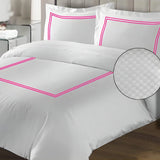 400TC Cotton Double Embroidery Sateen Microcheck Duvet Cover Set