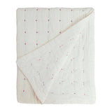 Plus-Stitch Linen Bed Coverlet