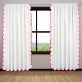 Allena Cotton Scallop Embroidery Curtain (Set Of 2)