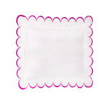 Allena 400TC Cotton Scallop Embroidery Sateen Microcheck Euro Sham