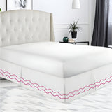 400TC Cotton Double Wavy Embroidered Tailored Bed Skirt