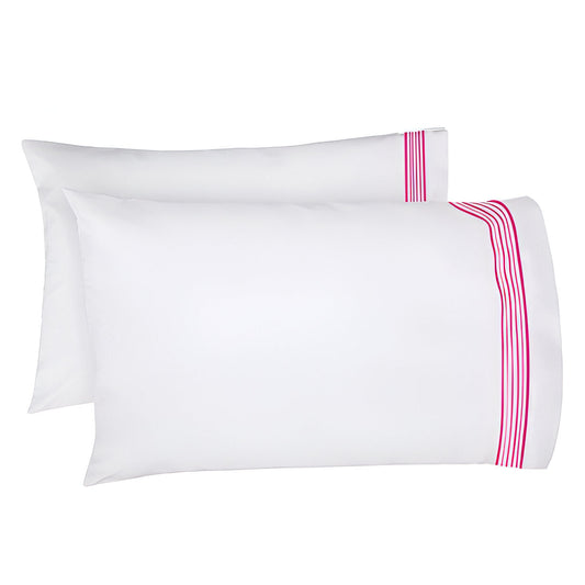 Smart Border 400TC Cotton Embroidery Sateen Solid Pillowcases (Set Of 2)