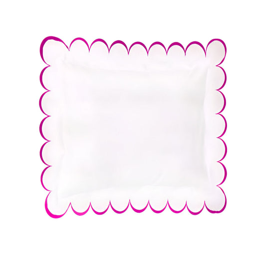 Allena 400TC Cotton Scallop Embroidery Sateen Solid Euro Sham