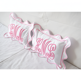 400TC Cotton Scallop Embroidery & Border Sateen Solid Pillow Sham