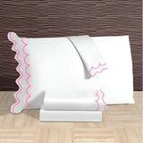 400TC Cotton Sateen Double Scallop Embroidery Pillowcases (Set Of 2)