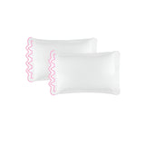 Imaginary Scallop 400TC Cotton Embroidery Sateen Solid Pillowcases (Set Of 2)