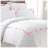 400TC Cotton Single Embroidery Sateen Solid Duvet Cover Set