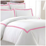 500TC Cotton Triple Embroidery Sateen Solid Duvet Cover Set