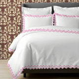 400TC Cotton Sateen Double Scallop Embroidery Duvet Cover Set