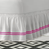 400TC Sateen Solid Cotton Double Embroidered Wrap Around Bed Skirt