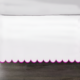 Allena 400TC Sateen Solid Cotton Scallop Embroidery Tailored Bed Skirt