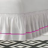 400TC Sateen Solid Cotton Single Embroidered Wrap Around Bed Skirt