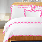 400TC U Shape Applique Embroidery Cotton Duvet Cover Set