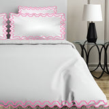Imaginary Scallop 400TC Cotton Embroidery Sateen Solid Duvet Cover Set
