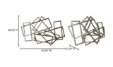 Metal Rectangles Wall Décor Silver