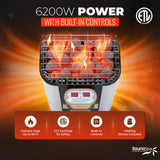 4-Person Infrared and Electric Heater Outdoor Red Cedar and Hemlock Wood Sauna with Wet/Dry Use, Touch Pad Controller